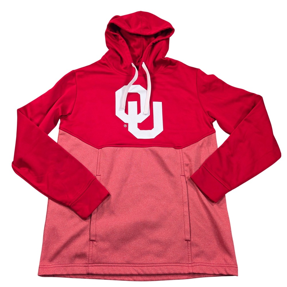 Oklahoma Sooners Hoodie Sweatshirt Men's Medium Red Fanatics Two-Tone OU Logo
